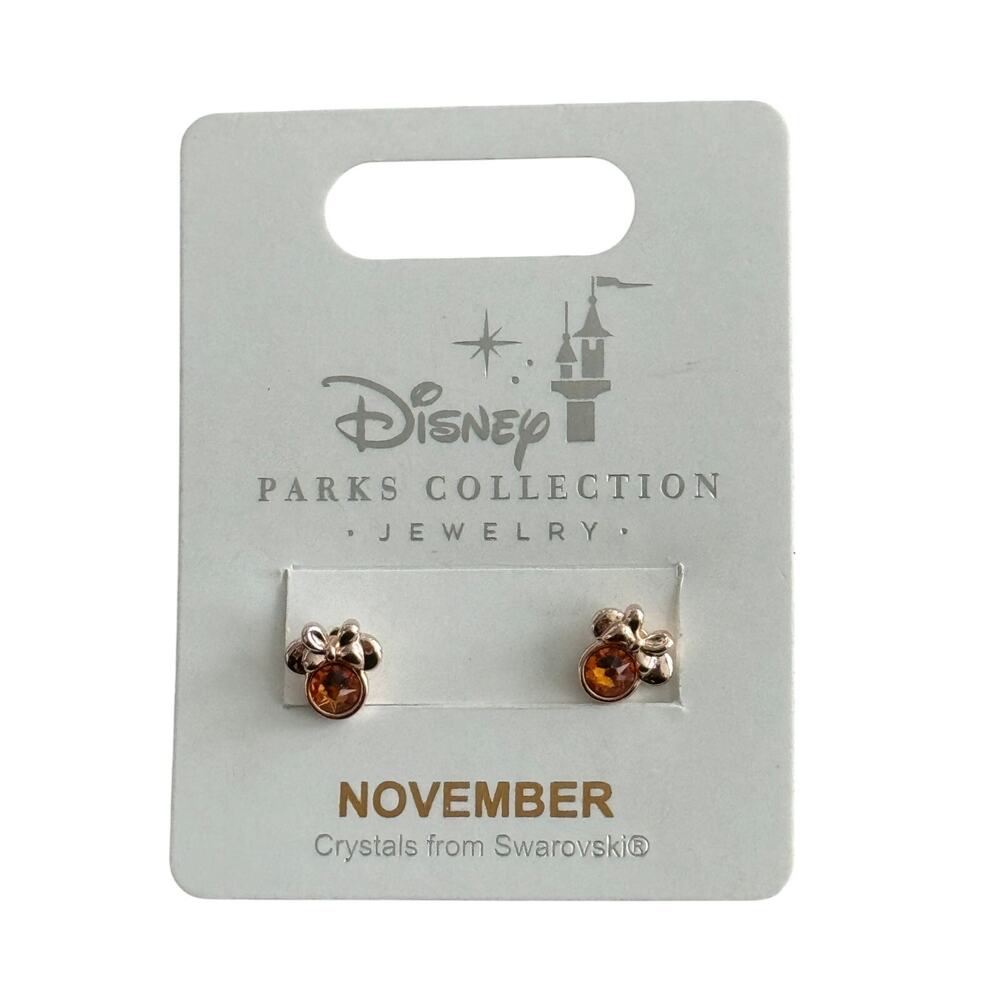 Swarovski November Rose Gold Minnie Birthstone Earrings